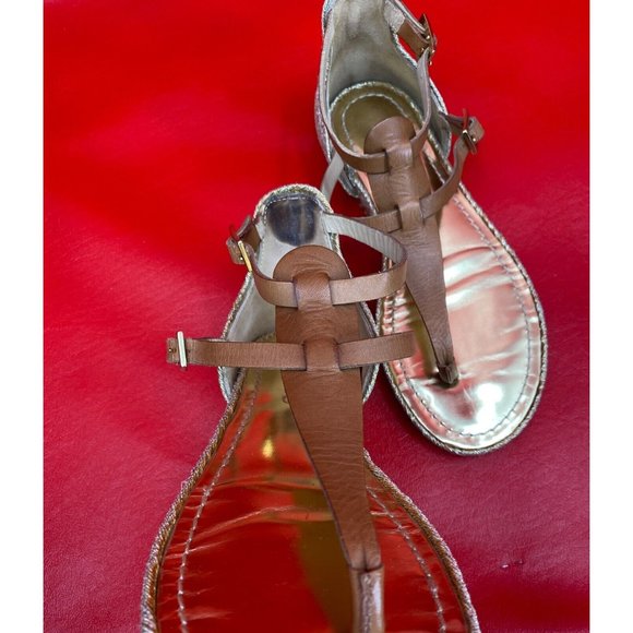 Jimmy Choo Thong Gladiator Strappy Gold Metallica Leather Flat Sandals EU 35 1/2 - Picture 5 of 15